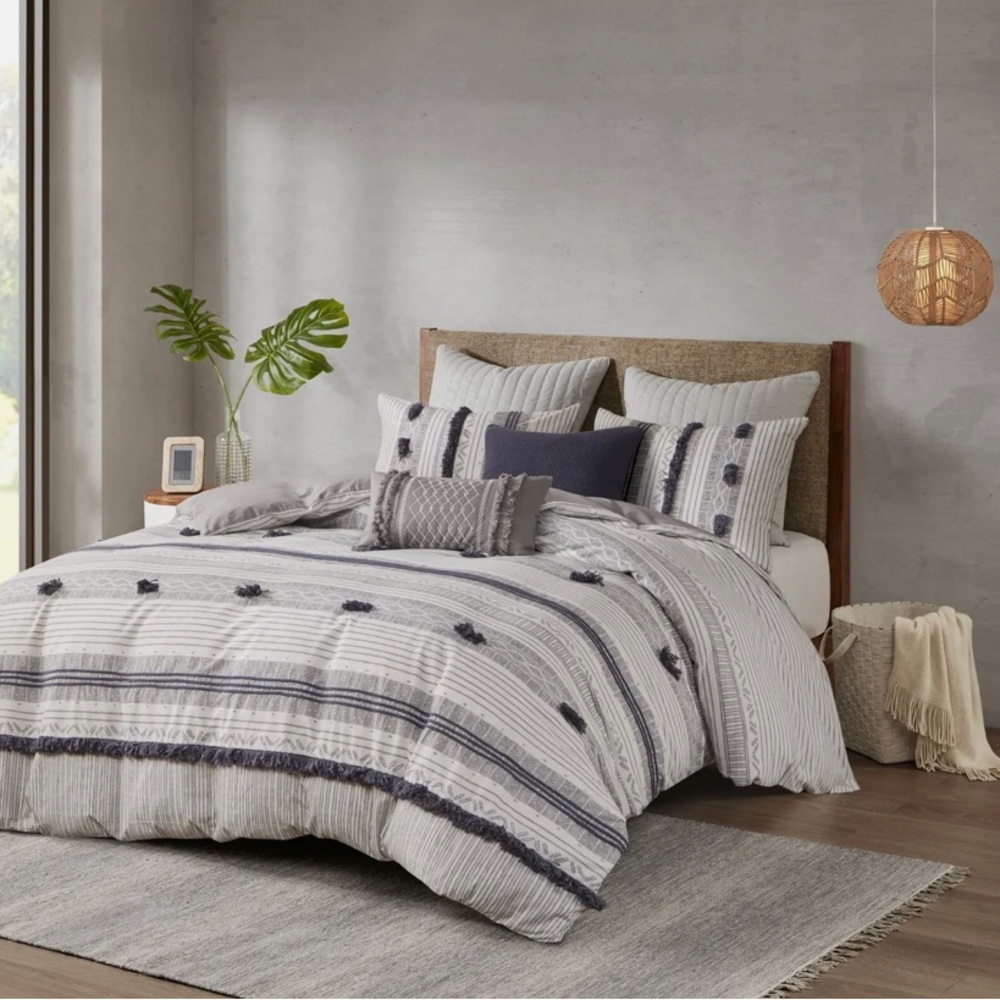 INK+IVY Cody 3 Piece Cotton Duvet Cover Set Full/Queen Made In India